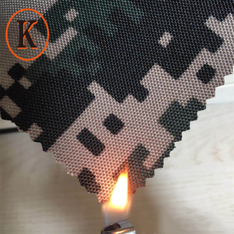 600D camouflage printed Oxford flame retardant fabric